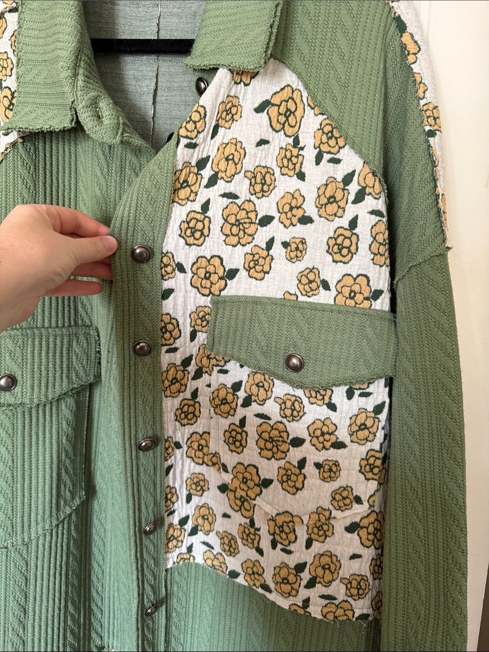 POL Patchwork Cardigan Top Size L - Picture 3 of 5